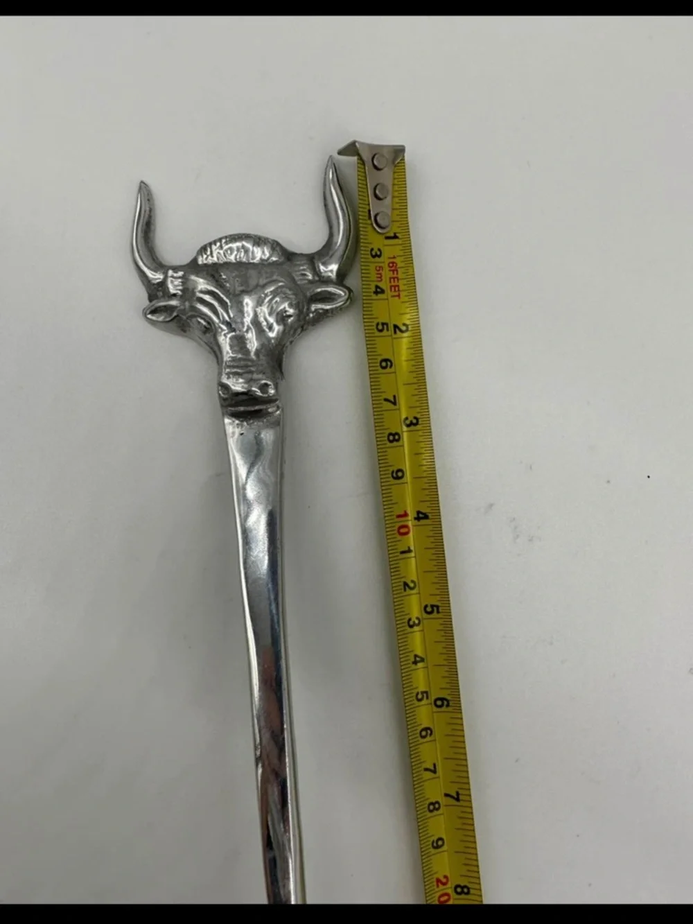 Western Longhorn Steer Salad Servers Silver Tone Ranch Kitchen Set